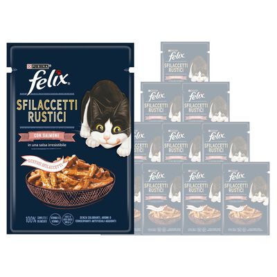 Purina Felix Sfilaccetti Rustici Cat Adult con Salmone 80 gr