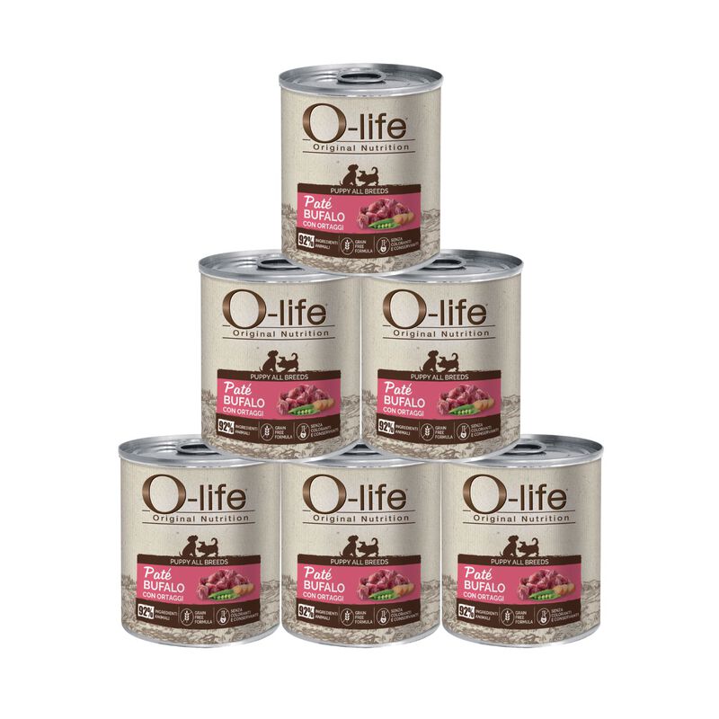 O-life Puppy All Breeds Pat&eacute; Bufalo e Ortaggi 400g
