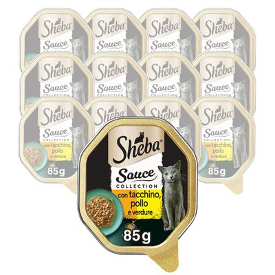 Sheba Cat Sauce Collection con Tacchino Pollo e Verdure 85 gr