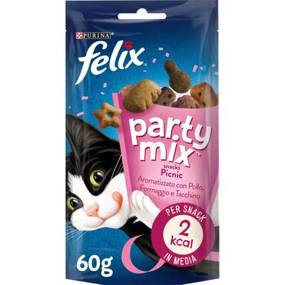 Felix Party Mix Snack Cat Picnic Mix con Pollo Formaggio e Tacchino 60 gr