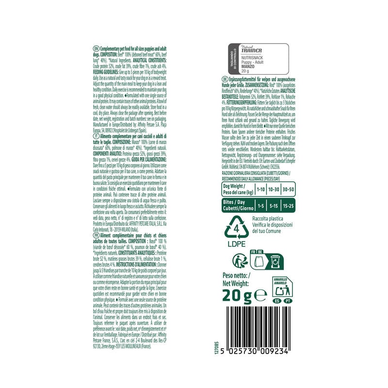 Natural Trainer Freeze Dried Nutrisnack con Manzo 20G