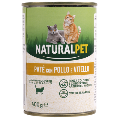 Naturalpet Cat Adult Pat&eacute; Pollo e Vitello 400 gr