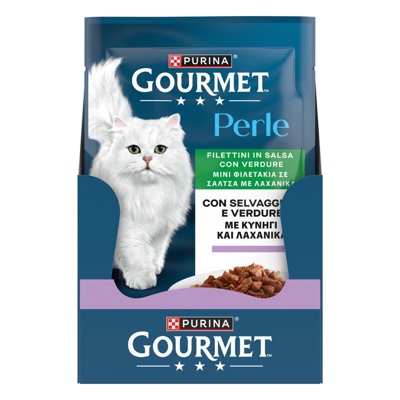 Gourmet Perle Cat Adult Filettini in Salsa con Selvaggina e Verdure 85 gr