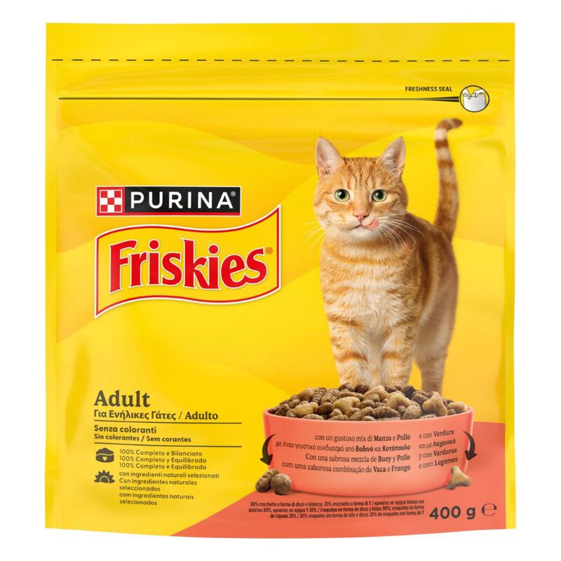 Friskies Cat Adult Mix con Manzo, Pollo e Verdure 400 gr