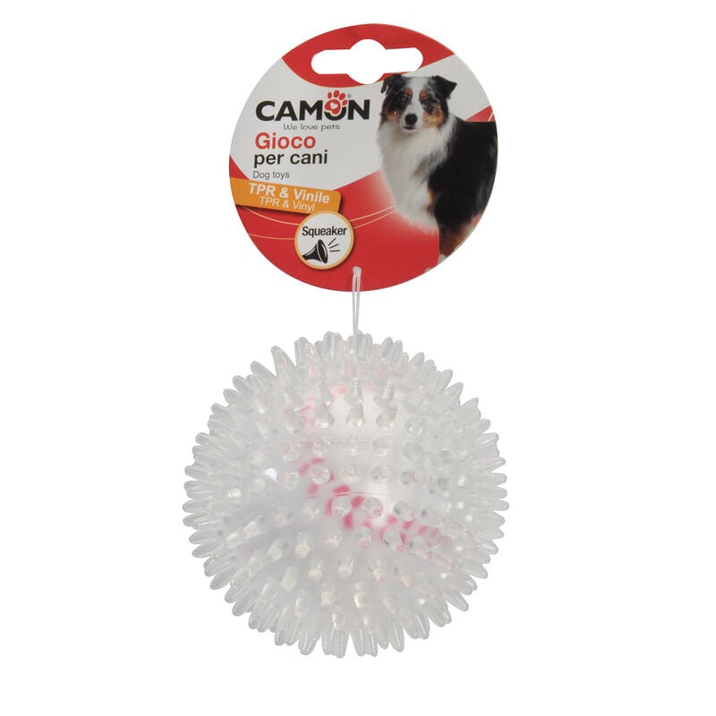 Camon Gioco Palla riccio in vinile con squeaker per Cani 9 cm