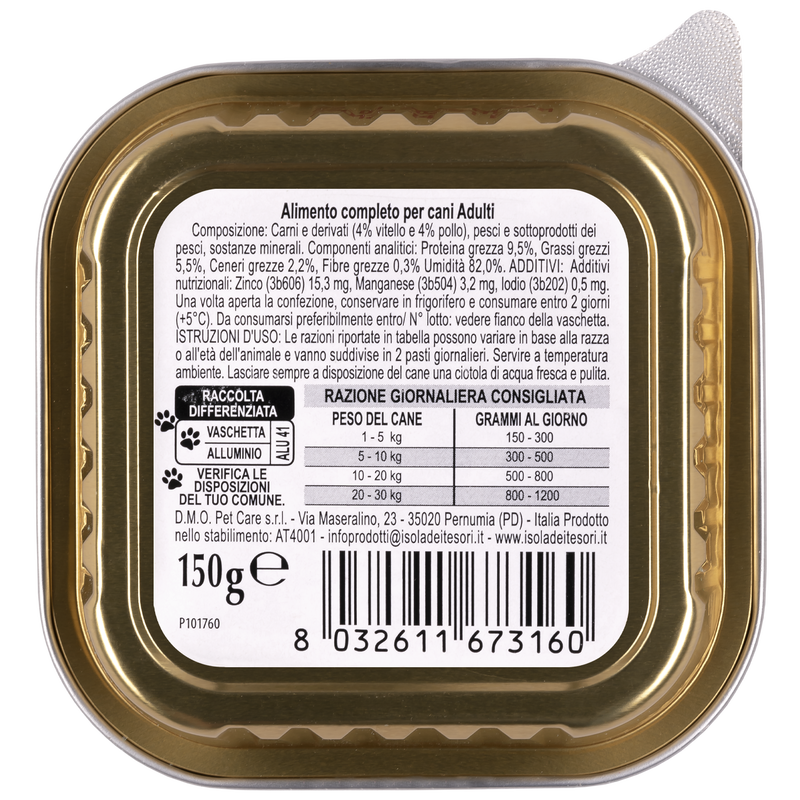 Naturalpet Dog Adulto Pat&eacute; con Vitello e Pollo 150 gr