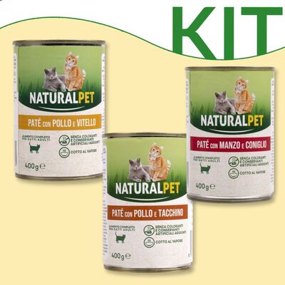 Kit degustazione Naturalpet Cat Adult pat&eacute; 400 gr