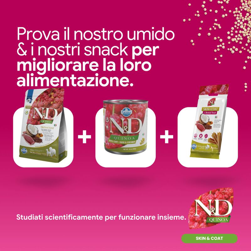 N&D Farmina Quinoa Skin & Coat Dog Adult Medium & Maxi con Anatra 2,5 kg