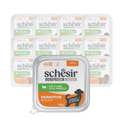 Schesir Monoprotein Dog Adult Sensitive pat&eacute; agnello 150gr