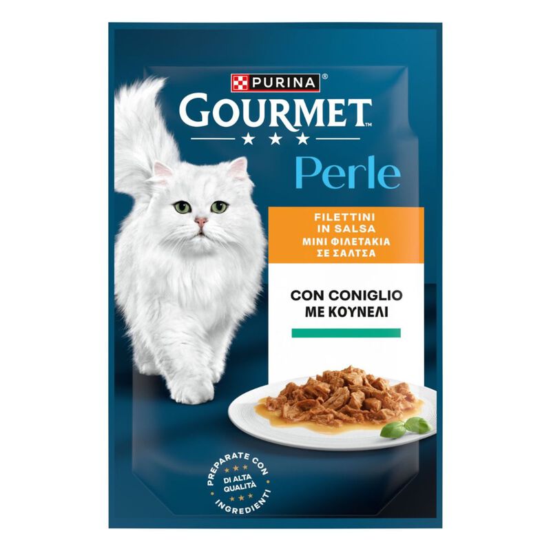 Gourmet Perle Cat Adult Filettini in Salsa con Coniglio 85 gr