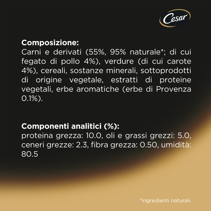 Cesar Dog Selezione dell'Orto con Pollo e Carote 150 gr