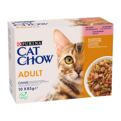 Cat Chow Cat Adult Salmone e fagiolini 10pzx85gr