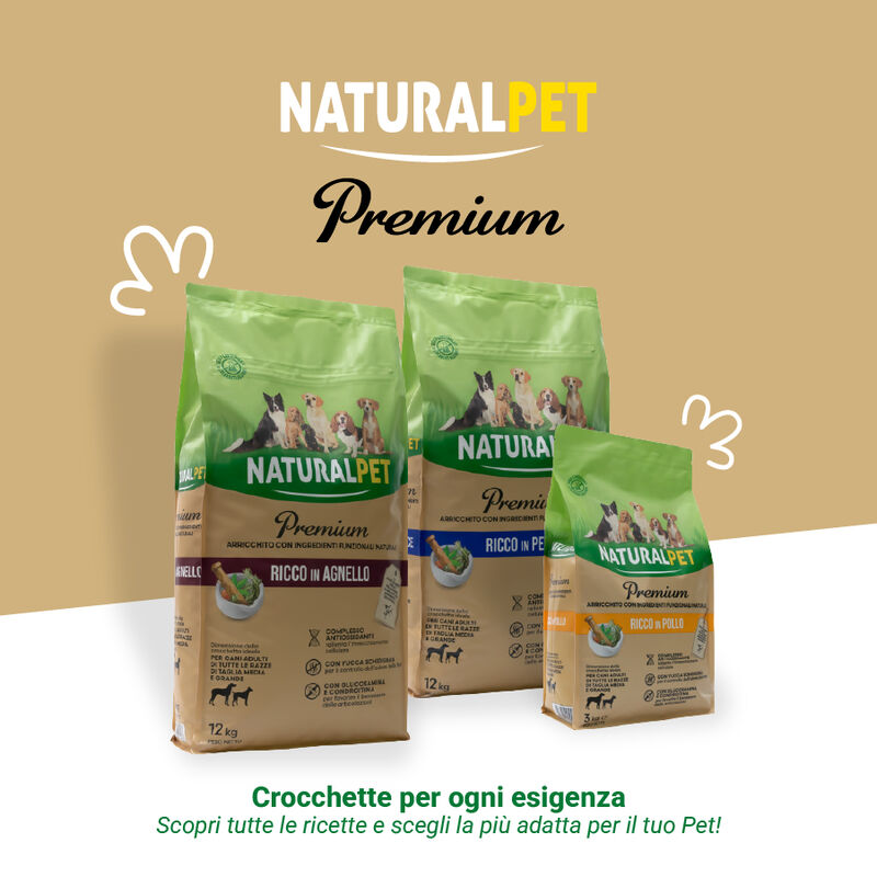 Naturalpet Premium Dog Adult Senior All breeds ricco in Pollo 3 kg 