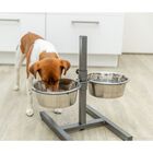 Trixie Bar per Cani con Supporto alzaciotole regolabile in altezza e 2 ciotole acciaio 2,8 lt