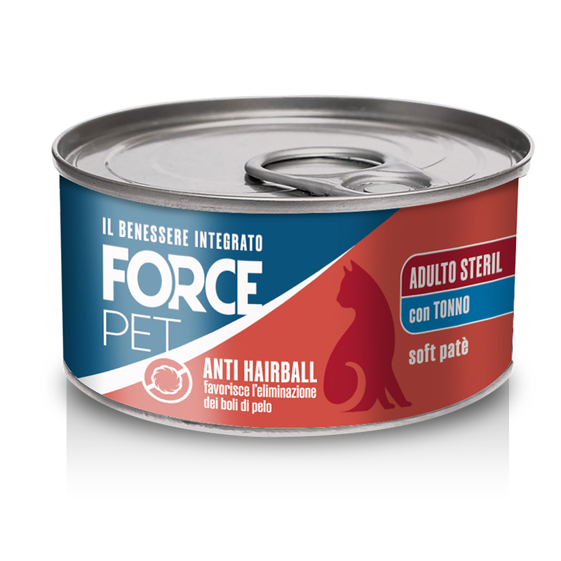 Forcepet Cat Adult Steril Anti Hairball soft pat&egrave; con tonno 85gr