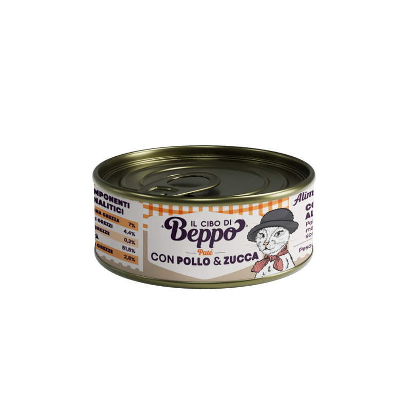 Il Cibo di Beppo Cat Adult Steril pat&eacute; con pollo&zucca 85gr