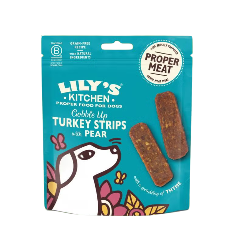 Lily's Kitchen Dog Snack Turckey strips bastoncini di tacchino con pera 70gr