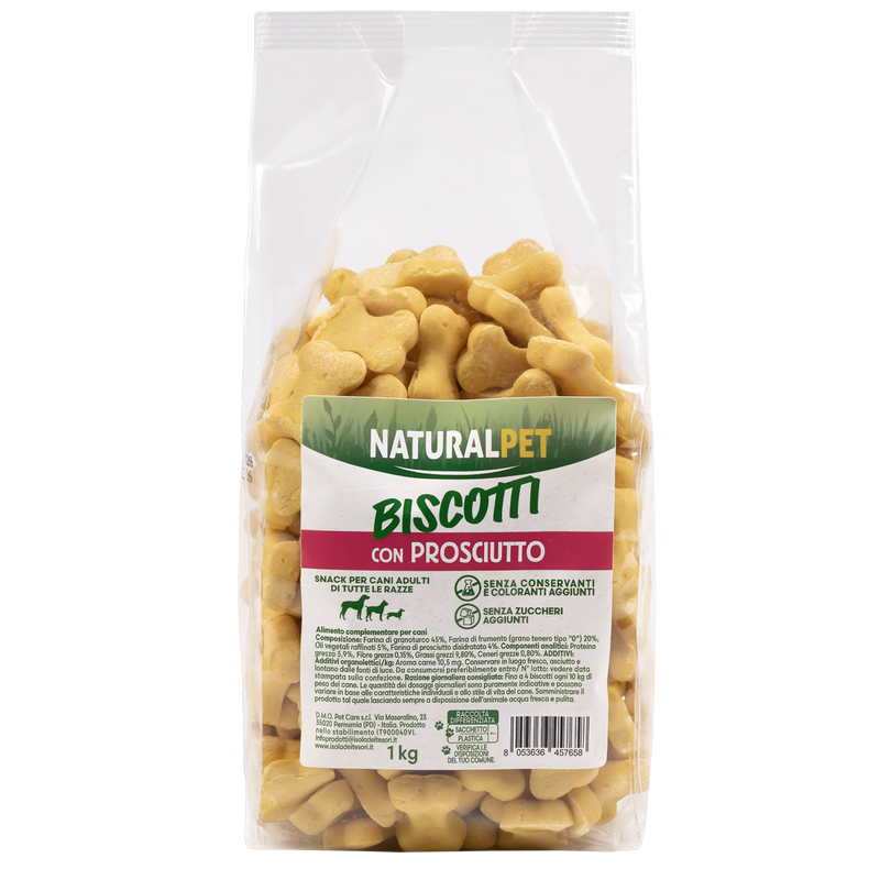 Naturalpet Dog Adult Snack biscotti con prosciutto 1kg