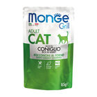 Monge Grill per gatti adulti Bocconcini in Jelly Ricco di Coniglio 85 gr
