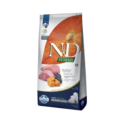 N&D Farmina Pumpkin Dog Puppy Medium & Maxi Agnello e Mirtillo 12 kg