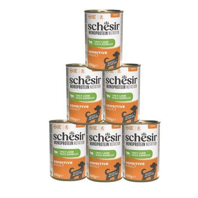 Schesir Monoprotein Dog Adult Sensitive pat&eacute; agnello 400gr