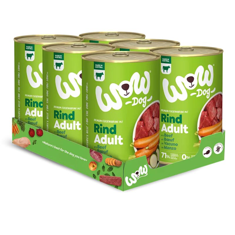 Wow Dog Adult Manzo con Carote e Zucchine 800 gr