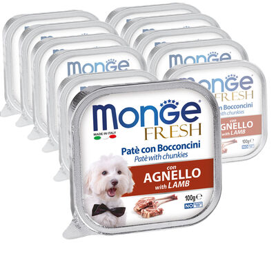 Monge Fresh per cani adulti Pat&eacute; con Bocconcini di Agnello 100 gr