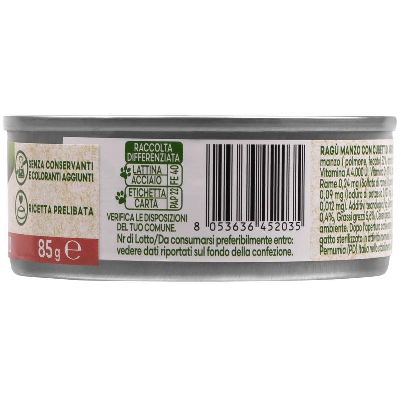 Naturalpet Cat Sterilised I rag&ugrave; Manzo con cubetti di arrosto di pollo 85gr