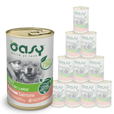 Oasy Dog Adult Medium Large One Protein Salmone Lattina 400 gr