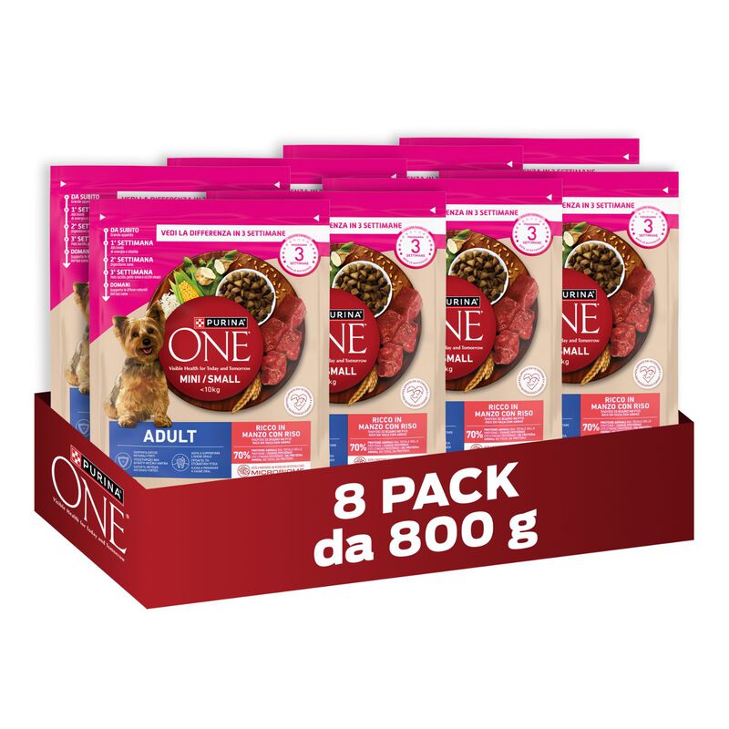 Purina One Dog Mini Adult con Manzo e Riso 800 gr