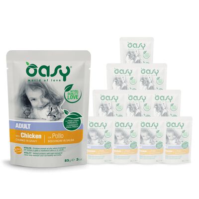Oasy Cat Adult Bocconcini con Pollo 85 gr