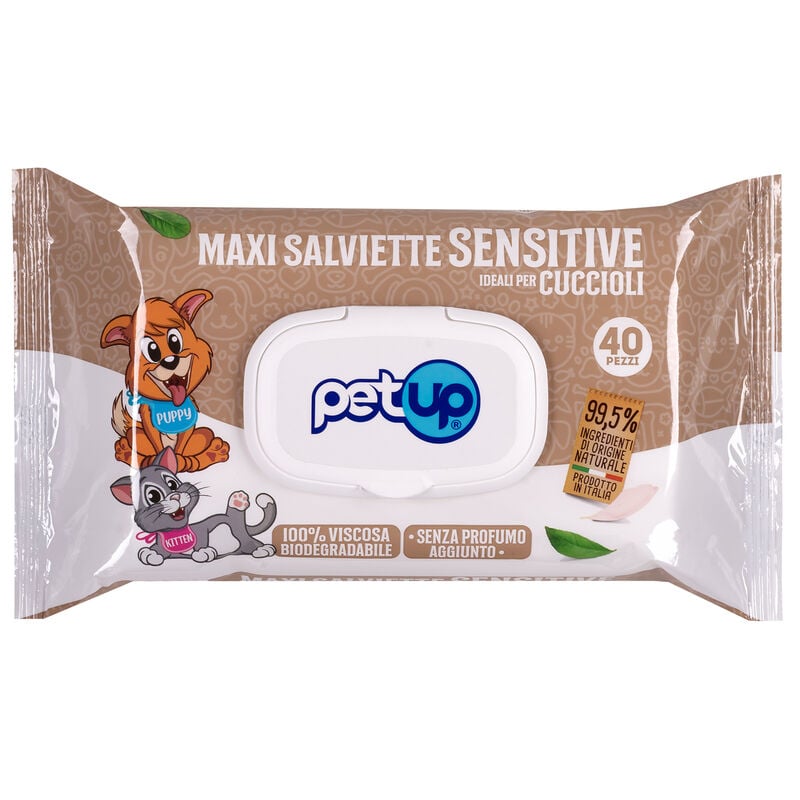 Petup Maxi Salviette Sensitive per cuccioli 40 pz