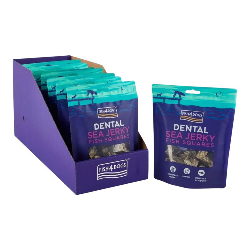 Fish4Dogs Dental Sea Jerky Fish Squares Snack 115 gr