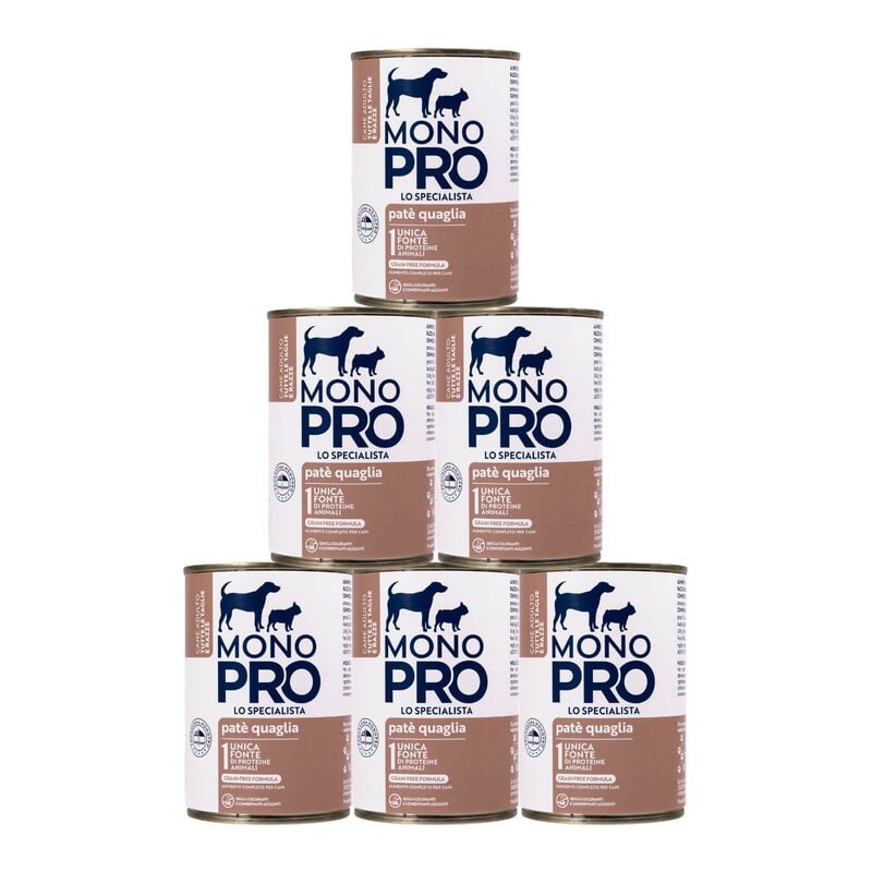 Monopro Dog Adult All breeds Pat&egrave; Quaglia 400 gr