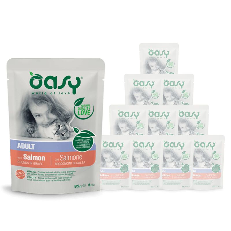 Oasy Cat Adult Bocconcini con Salmone 85 gr