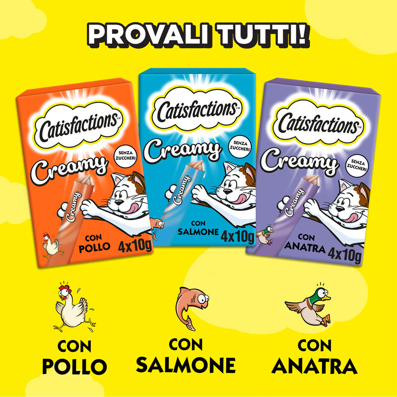 Catisfaction Snack Dreamies Creamy Pollo 4pzx10gr