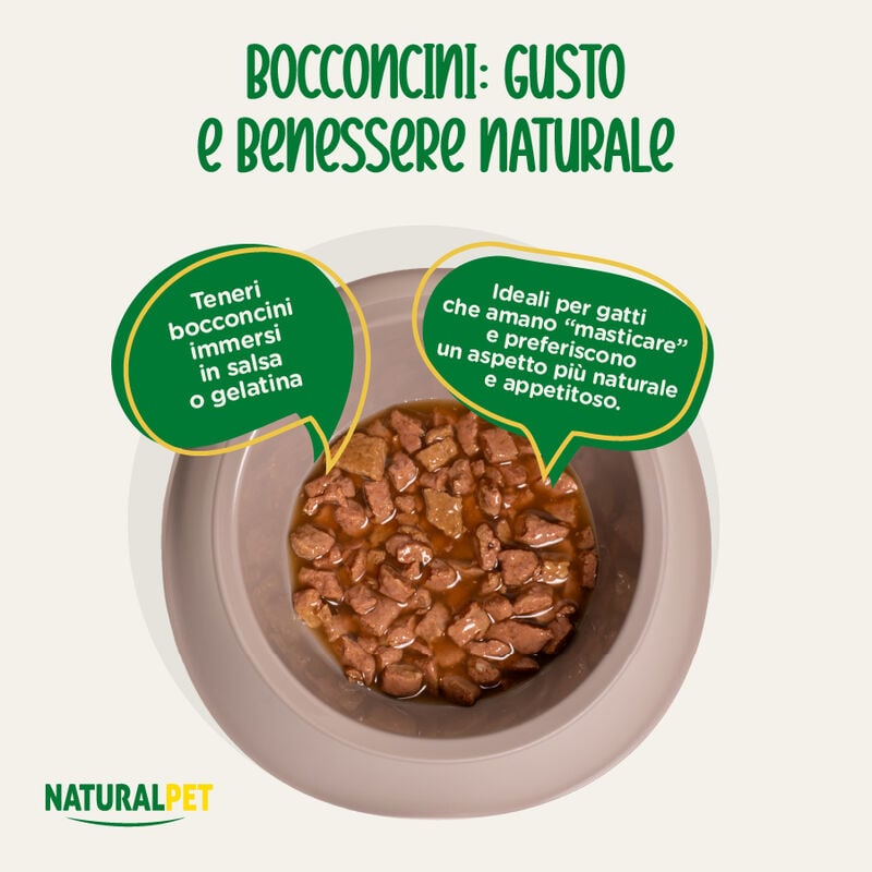 Naturalpet Cat Adult Bocconcini in salsa Multipack 85grx24pz
