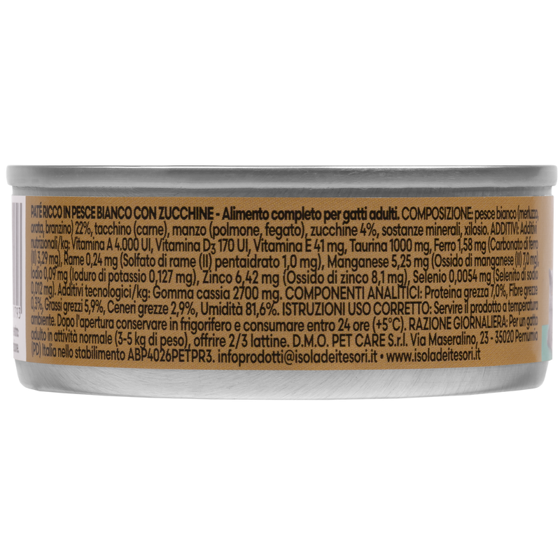 Naturalpet Premium Cat pat&eacute; al pesce bianco con zucchine 85gr