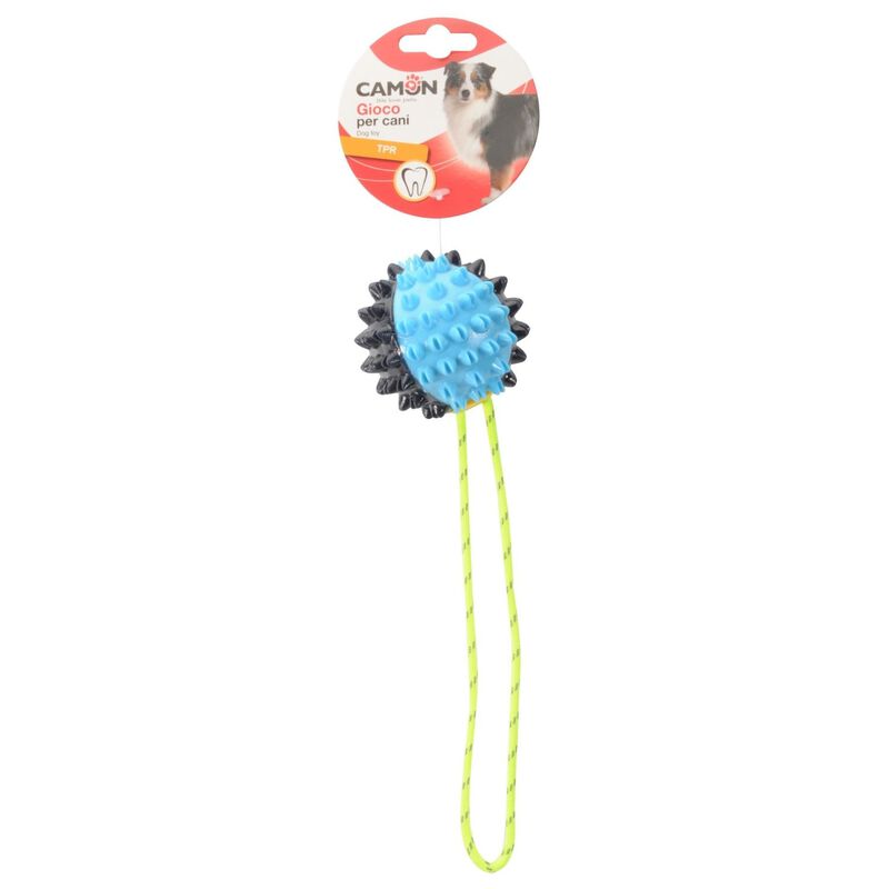 Camon Gioco Cane Pallina in TPR e Corda Bicolore