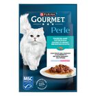 Gourmet Perle Cat Adult con Pesce dell'Oceano e Gamberetti 85 gr