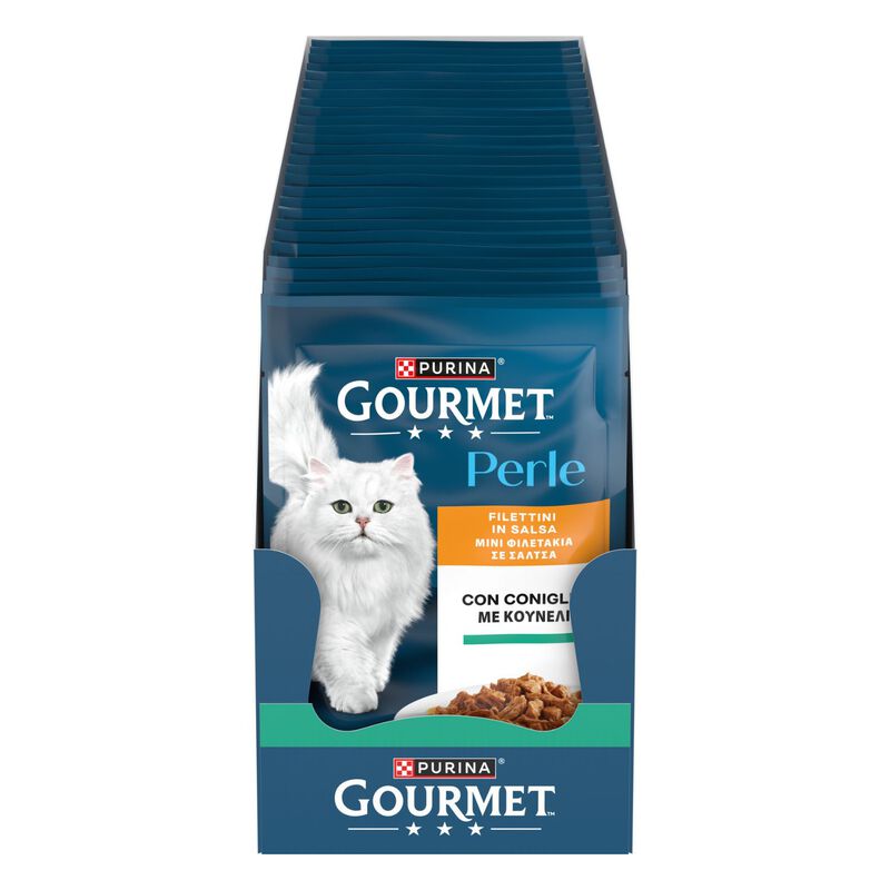 Gourmet Perle Cat Adult Filettini in Salsa con Coniglio 85 gr