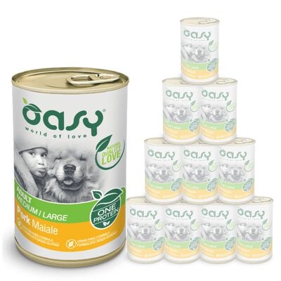 Oasy Dog Adult Medium Large One Protein Maiale Lattina 400 gr
