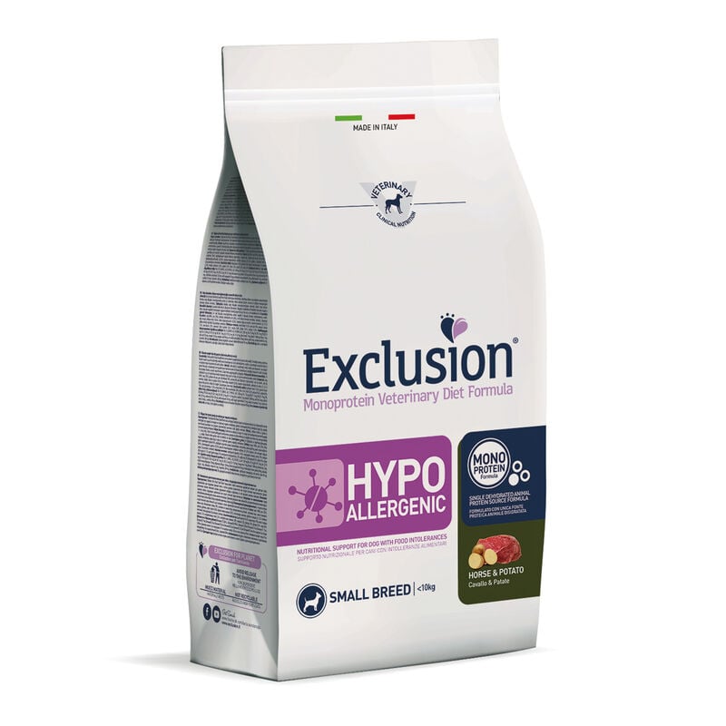 Exclusion Monoprotein Veterinary Diet Dog Small Hypoallergenic Cavallo e Patate 2 Kg