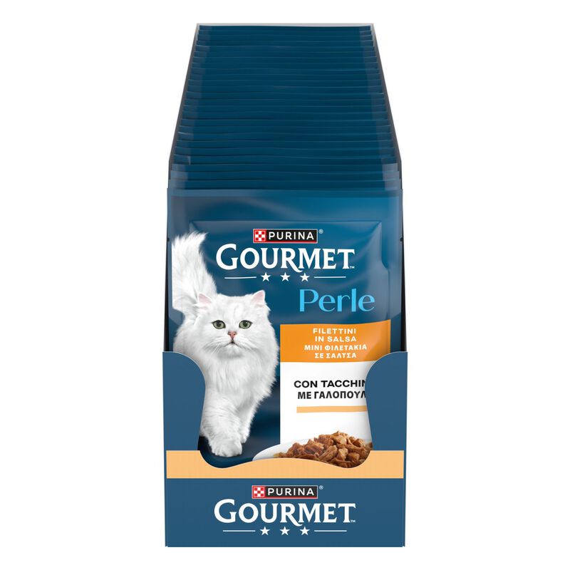 Gourmet Perle Cat Adult Filettini in Salsa con Tacchino 85 gr