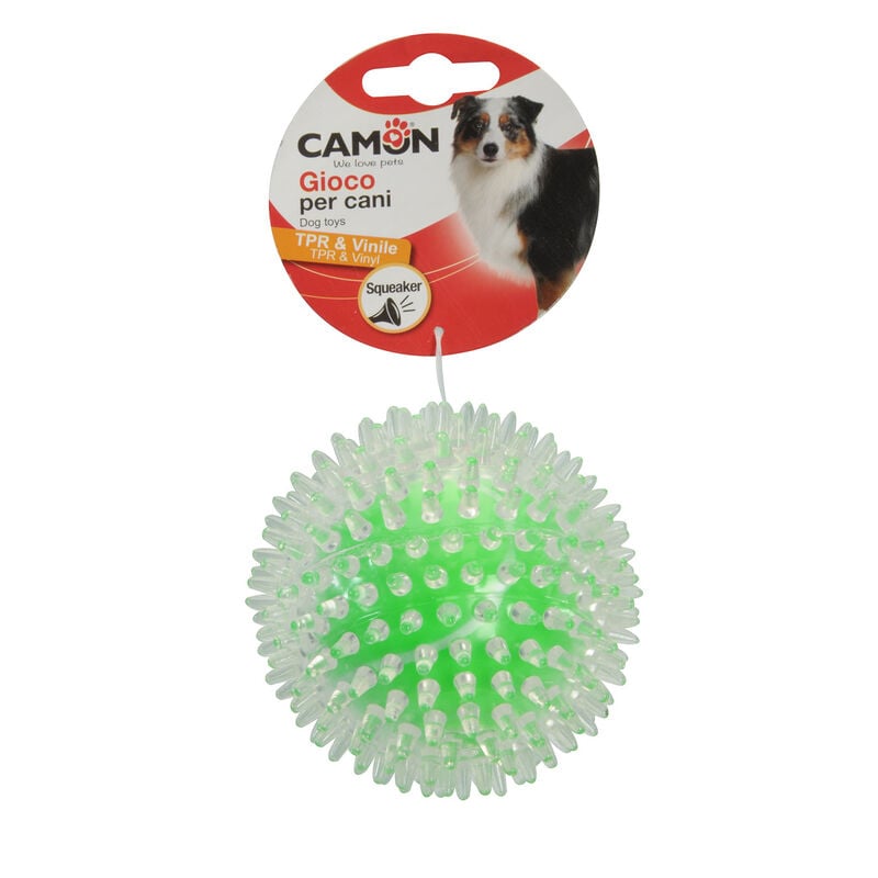 Camon Gioco Palla riccio in vinile con squeaker per Cani 9 cm