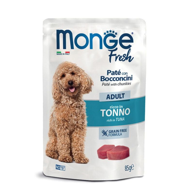 Monge Fresh Pat&eacute; con Bocconcini di Tonno per cani adulti 85 gr 