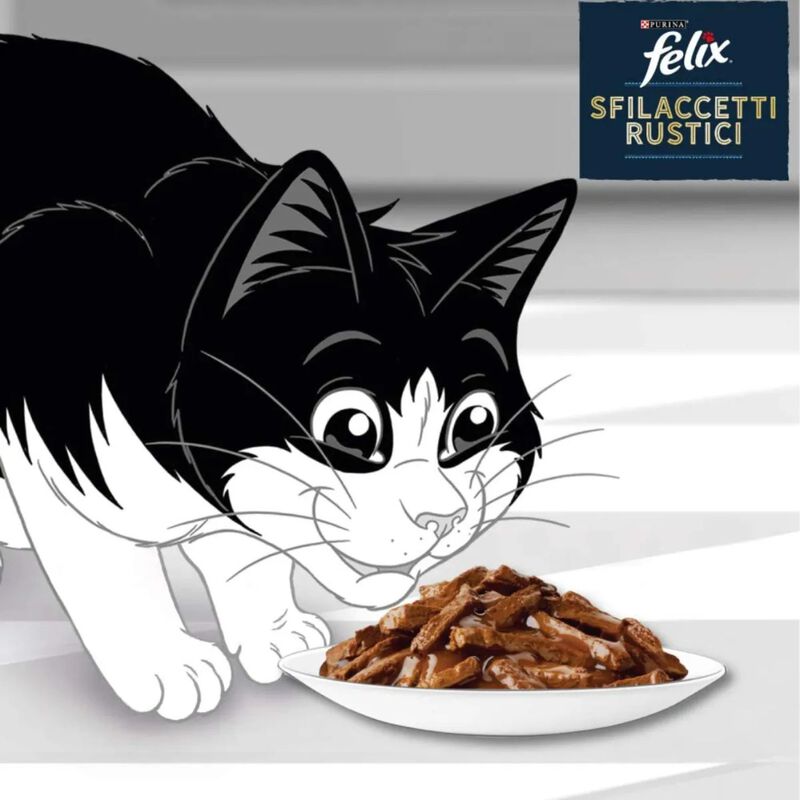 Purina Felix Sfilaccetti Rustici Cat Adult con Salmone 80 gr