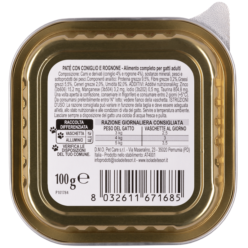 Naturalpet Cat Sterilised pat&eacute; con coniglio e rognone 100gr