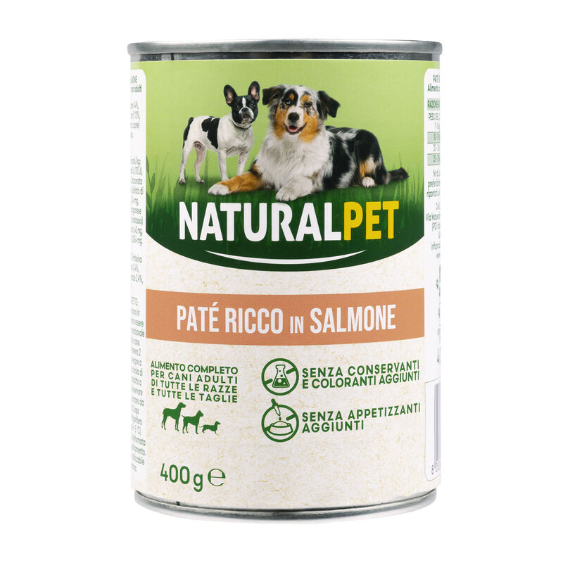 Naturalpet Dog Adult Pat&egrave; ricco in Salmone 400 gr