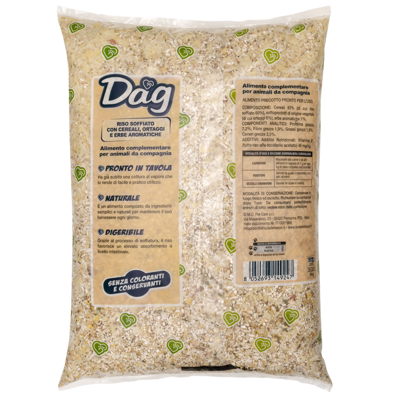 Dag Dog Riso soffiato con cereali, ortaggi e erbe aromatiche 5 kg